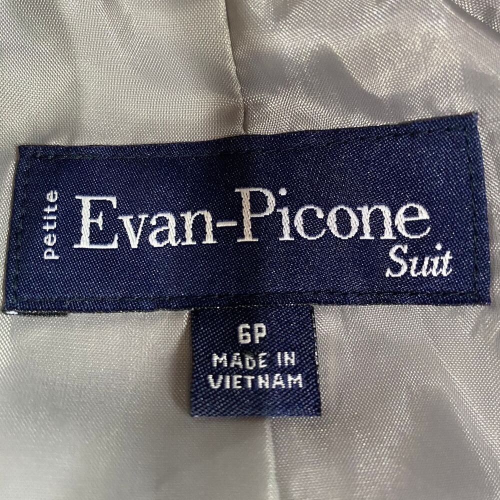 Evan-Picone Gray Herringbone Lined Button Closure… - image 5